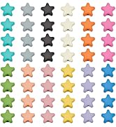 PH PandaHall 48pcs 10mm Metal Star Beads for Bracelet, 12 Colors Star Spacer Beads Twinkle Star C...