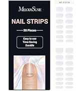 MelodySusie Semi Cured Gel Nail Strips (Crystal Clear Cat Eye)- Works with Nail lamp, Salon-Quali...