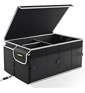 MIKKUPPA Car Trunk Organizer - 65L Collapsible Trunk Organizer with Lid, Sturdy Car Storage for S...