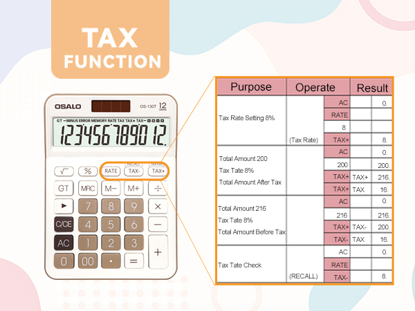 tax function basic desktop calculator