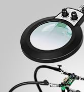 KUVRS Helping Hands Soldering Station, 10X Magnifying Glass with Light and Stand, Non-Slip Repair...