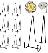 Goalfly 7 Pack 8 Inch Large Plate Stands for Display, Metal Black Plate Holder Display Stand, Pic...