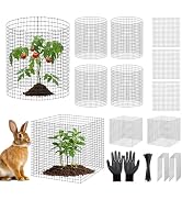 60PCS Plant Protector from Animals, 20 Pack 12'' x 12'' Metal Plant Cages, Heavy Duty Garden Cage...