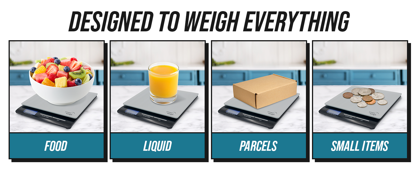 designed to weigh everything food liquid parcels small items