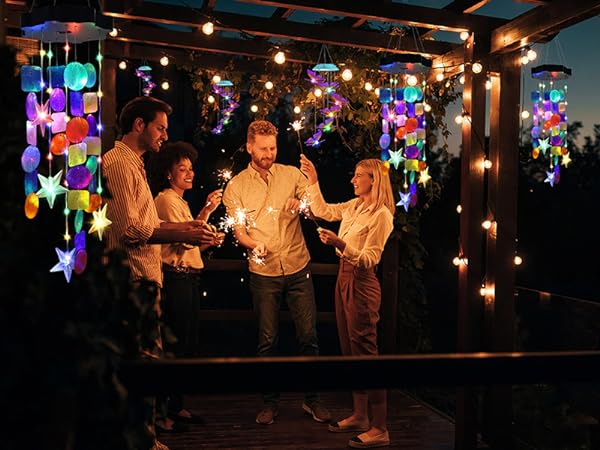 solar shell wind chimes