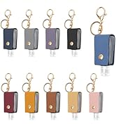 LIOUCBD 10PCS Hand Sanitizer Holders, 30ML Leather Keychain Holder Bottles Cases, Travel Size Emp...