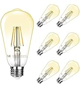 LE ST64 E26 Vintage Edison LED Bulbs, Dimmable, 4W 350 lm, 40W Incandescent Equivalent, Wide Beam...