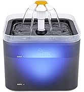 Cat Water Fountain, 67oz/2L Automatic Cat Drinking Fountain, Pet Water Fountain with LED Light an...