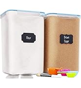 Chef's Path Flour and Sugar Container with Lids (Set of 2, 6.5 Liters Each) - Airtight Kitchen &amp; ...