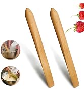 Golyhel 2 PCS 11'' Wooden Bread Spurtle, Sourdough Spatula for Kitchen Cooking, Bread Mixing Stir...