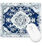 BLYKVGHQ Square Mouse Pad Blue Oriental Rug Style Mousepad for Desk Easy to Slide Mouse Mat Squar...