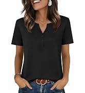 Zeagoo Womens Summer Tops V Neck Short Sleeve Shirts Dressy Casual Blouse Spring Vacation Tshirts...