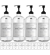 Sunrise Premium 16 OZ Clear Glass Soap Dispenser with Pump, Hand and Dish Soap Dispenser Set for ...