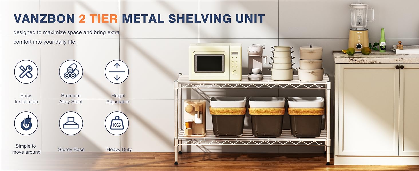wire shelf 2 tier kitchen