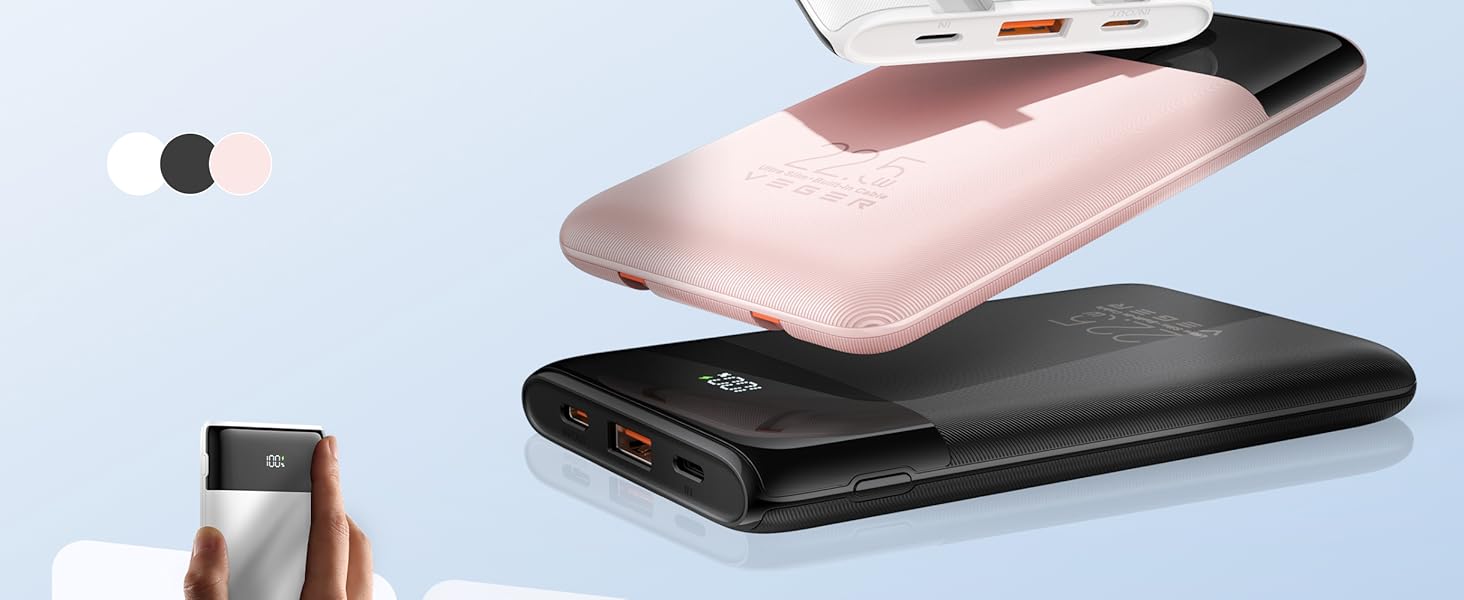 Always ready on-the-go with built in USB C and Lightning cables.