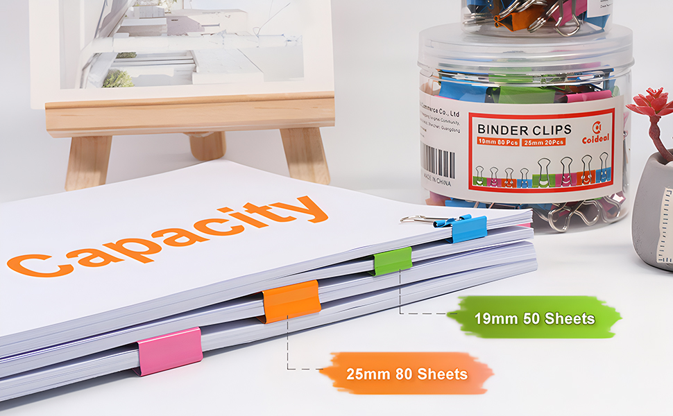 colored binder clips