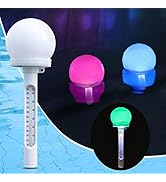 Pool Thermometer Floating Easy Read,Solar Powered Pool Water Temperature Thermometer, Pro Pond Th...