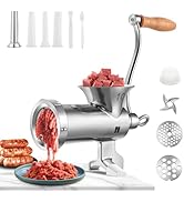Huanyu Stainless Steel Meat Grinder Manual with Table Clamp Sausage Maker Grinders for Home Use f...