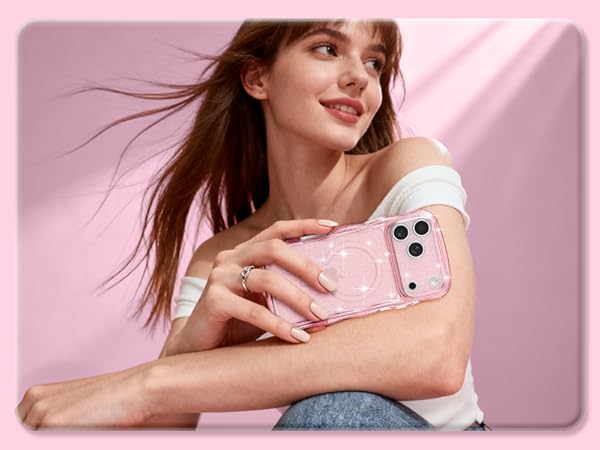 crystal Clear case transparent case magnetic case glitter case Glossy case cute case aesthetic case
