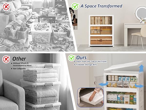 collapsible storage bins