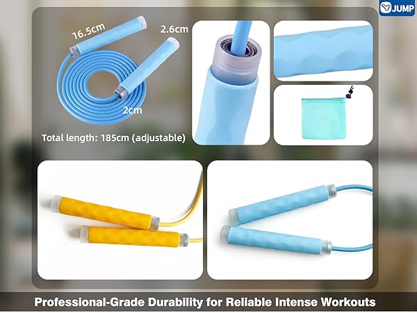 YUEDONG 7mm Thick Weighted Jump Rope for Fitness