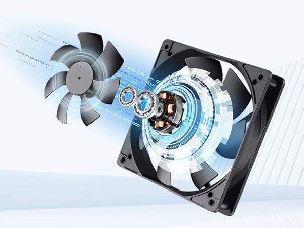 GDSTIME 120mm x 25mm waterproof ip67 brushless cooling fan dual ball bearing