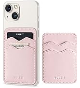 VULKIT Stick on Card Holder Compatible for iphone Leather Cell Phone Wallet Credit Card Case Stro...
