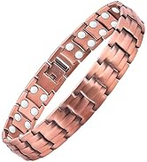 MagEnergy Mens Copper Magnetic Bracelets, 99.9% Pure Copper Bracelet with Double-Row Strength Mag...