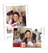 FIXSMITH 4x6 Acrylic Picture Frames 2 Pack, Clear Picture Frame with Stand, Magnetic Acrylic Phot...