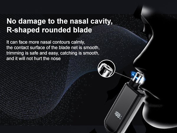 Nose hair trimmer with R-shaped blade (safe for nasal cavity)