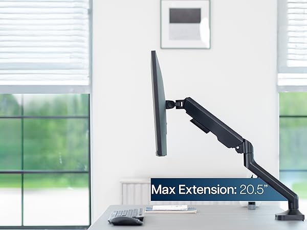 Pneumatic Arm Single Ultrawide Monitor Desk Mount