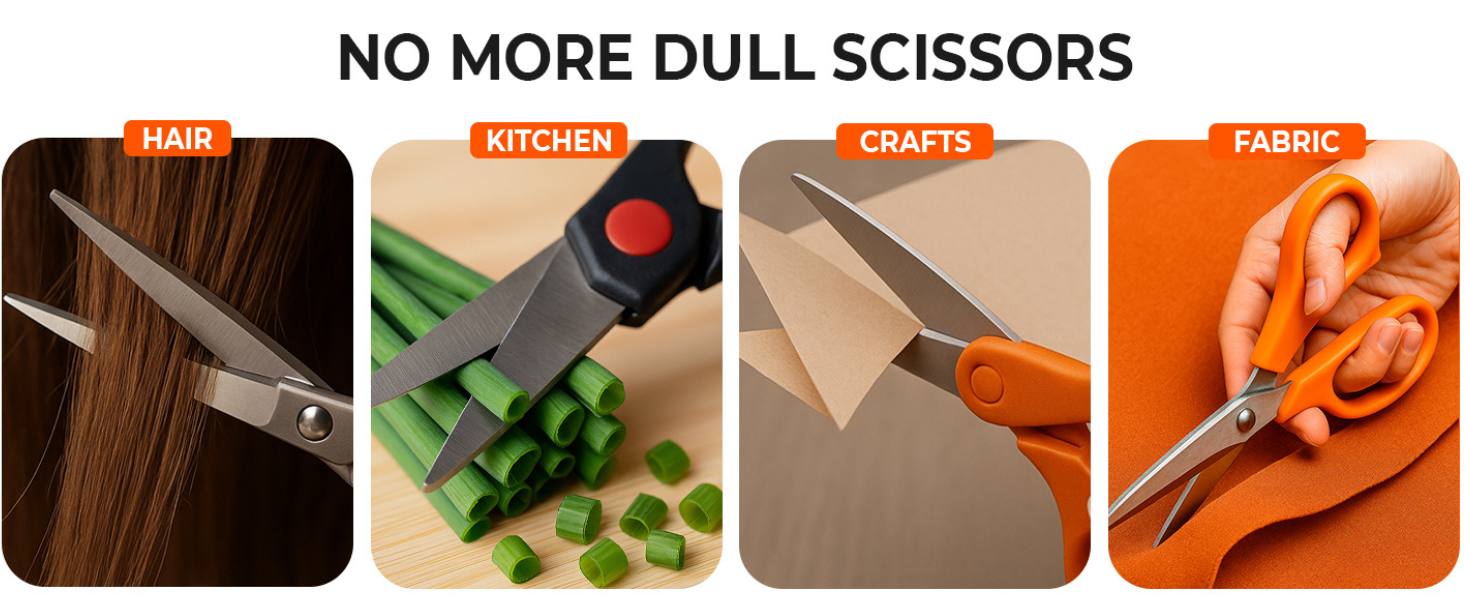 Adjustable angle scissor sharpener tungsten steel durable Orange Ninja right hand all scissors