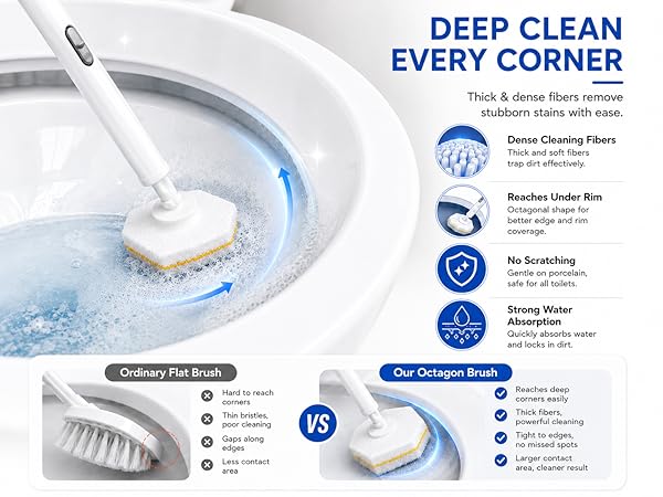 Disposable Toilet Brush Holder Set Brush Head