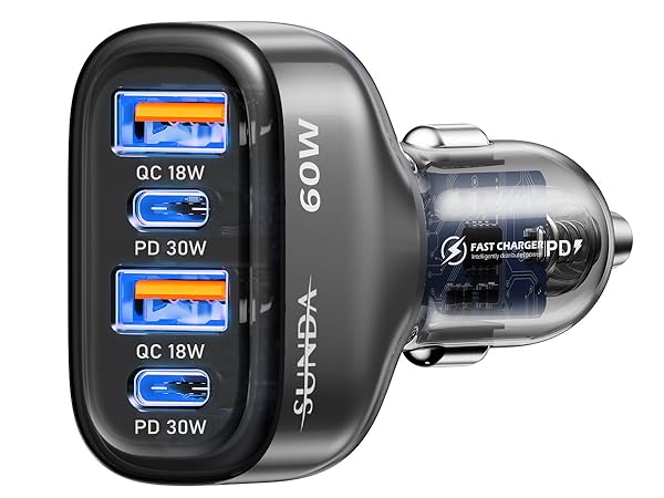 60W USB C Fast Car Charger