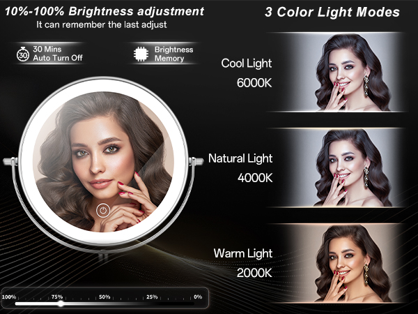 3 color light modes mirror