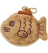 Brown Cute Plush Coin Purse Keychain, Mini Wrist Purse Bag, Creative Adjustable Soft Taiyaki Coin...
