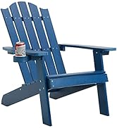 Melucivi Adirondack Chair Weather Resistant Plastic Outdoor Chairs with Cup Holder, Plastic Adiro...