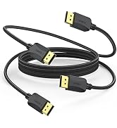 DisplayPort Cable 6 Feet 2-Pack, Thin DP to DP 1.2 Cable Cord, [4K@60Hz, 2K@165Hz, 2K@144Hz] Disp...