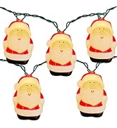 8.5Ft Christmas Santa Light, Christmas Decorations String Lights with 10 Santa Claus Bulbs, Plug ...
