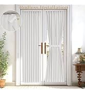 Vatge Self-Adhesive French Door Curtains - Rodless No Drill Light Filtering Window Treatment for ...