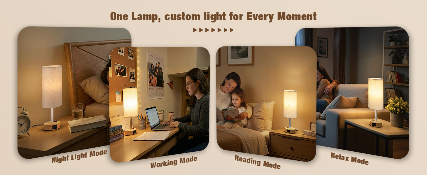 Touch Bedside Table Lamp with Memory