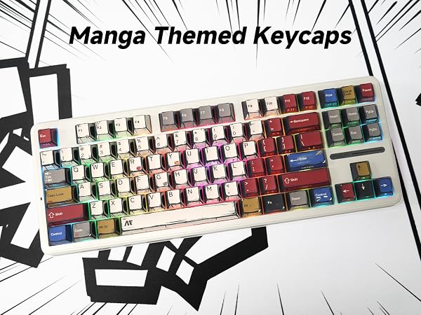 Retro Manga Themed Keycaps
