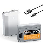 K&amp;F CONCEPT 2600mAh NP-FZ100 Battery, 2-Pack USB-C A7iii Battery Compatible with Sony A7iv, A7iii...