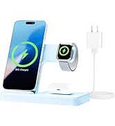 Wireless Charging Station for Apple Devices: 3 in 1 Foldable Qi Compact Case-Friendly Charger Sta...