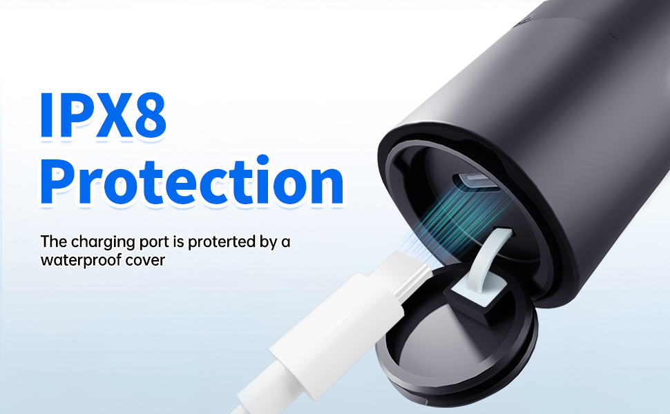 IPX8 rated waterproof