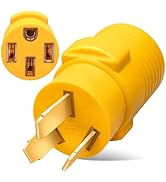 MECMO NEMA 10-50P to 14-50R EV Charger Adapter, 240V 50Amp 3 Prong Plug to 4 Prong Charger, 50A S...