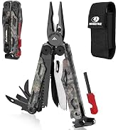 FLISSA Multitool, 18 in 1 Camo Multitool Pliers with Fire Starter, Window Breaker, Whistler, Stai...