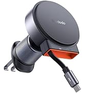 mcdodo 15W MagSafe Car Mount Charger [Built-in Type-C Retractable Cable] Magnetic Wireless Car Ch...