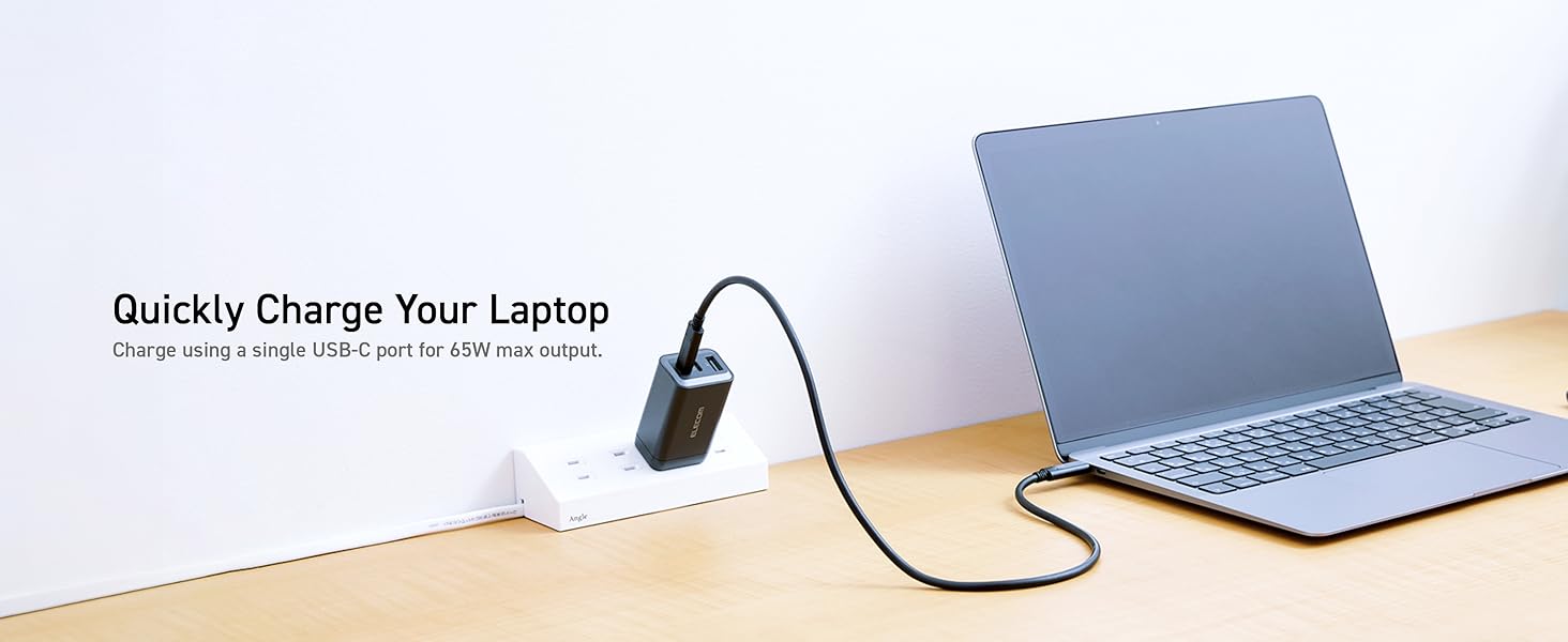 Elecom Wall Charger 65 watt 3 Port
