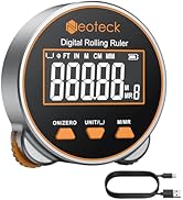 Neoteck Digital Tape Measure 656Ft, Rechargeable Electronic Rolling Ruler with LCD Display,Measur...